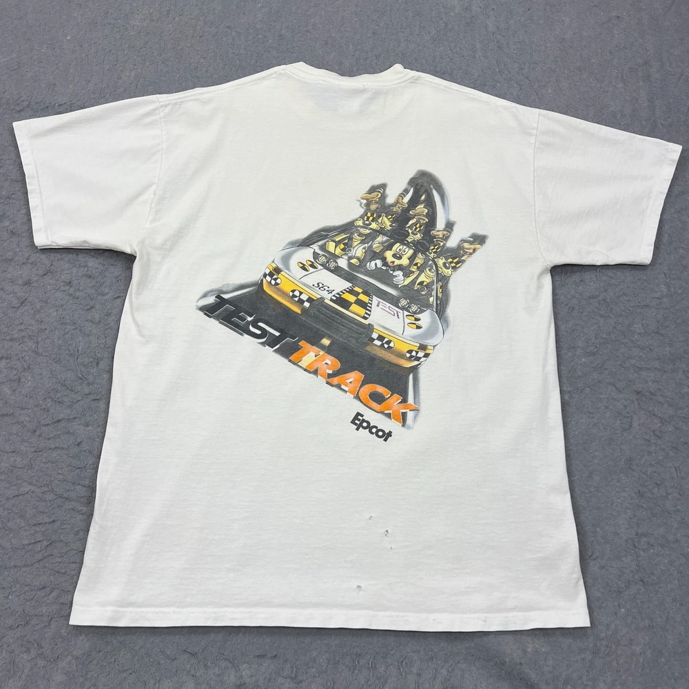 VTG Test Track Epcot Shirt Adult Large Disney World Mickey Mouse Goofy USA Made